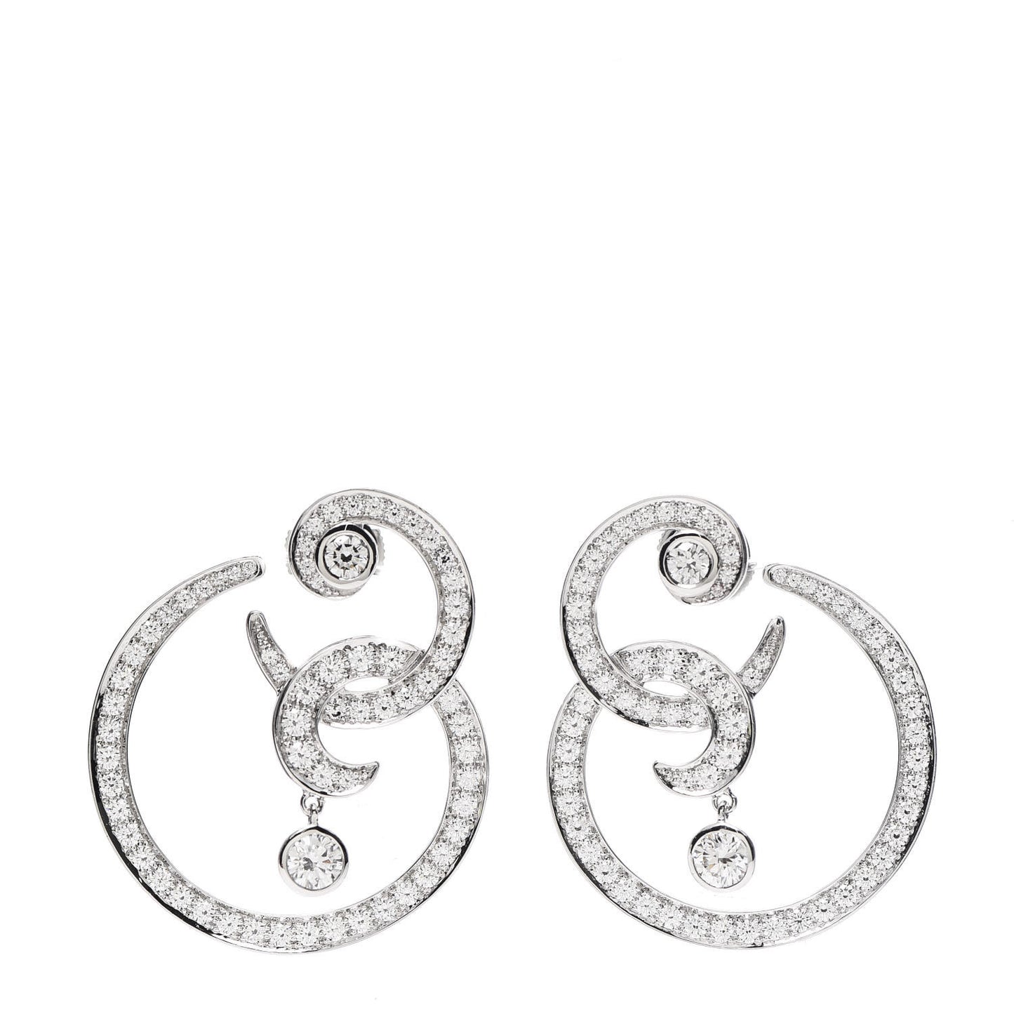 18K White Gold Diamond Birds of Paradise Earrings
