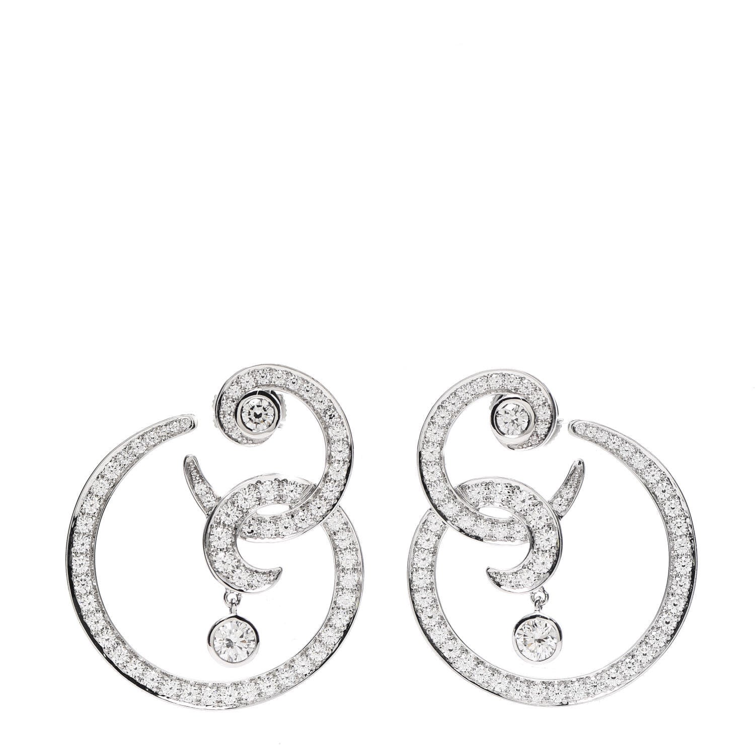 Van Cleef & Arpels 18K White Gold Diamond Birds of Paradise Earrings 1 of 5
