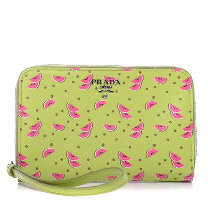 Prada Saffiano Watermelon Print Phone Wristlet Wallet Erba 1 of 10