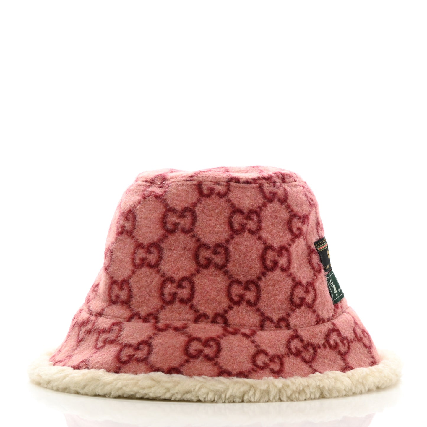 Covered Wool GG Monogram Bucket Hat M Roseate White