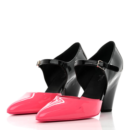 Chanel Patent Calfskin CC Pumps 42 Pink Black 3 of 11