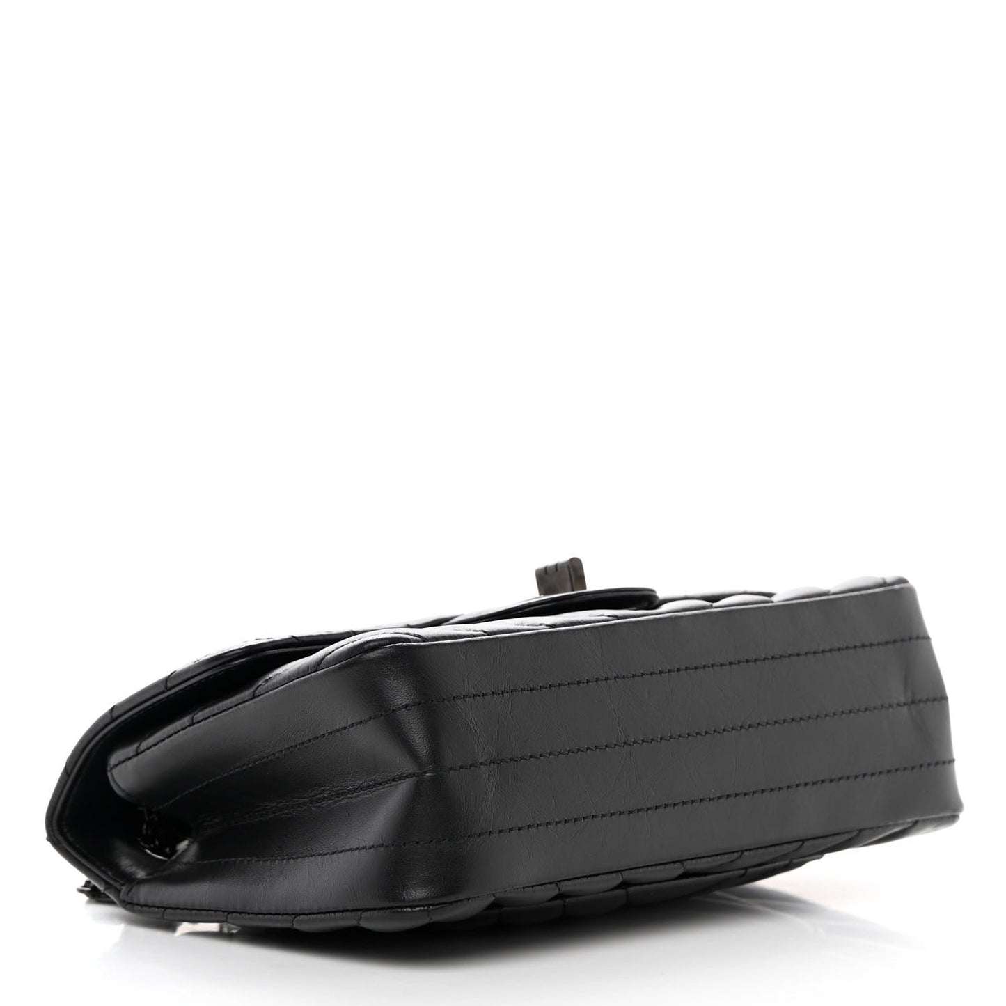 Aged Calfskin Chevron Quilted 2.55 Reissue Mini Flap So Black