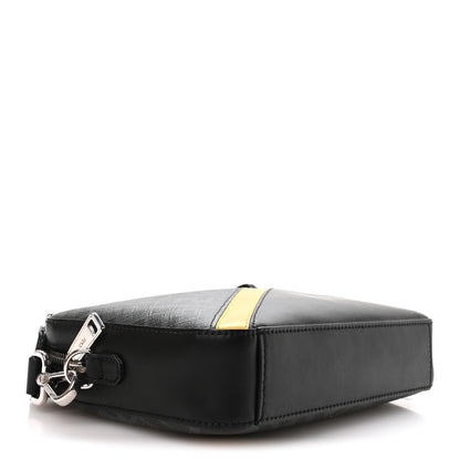 Fendi Glazed Fabric Vitello Liberty FF 1974 Diagonal Medium Camera Case Black Sunflower 4 of 11