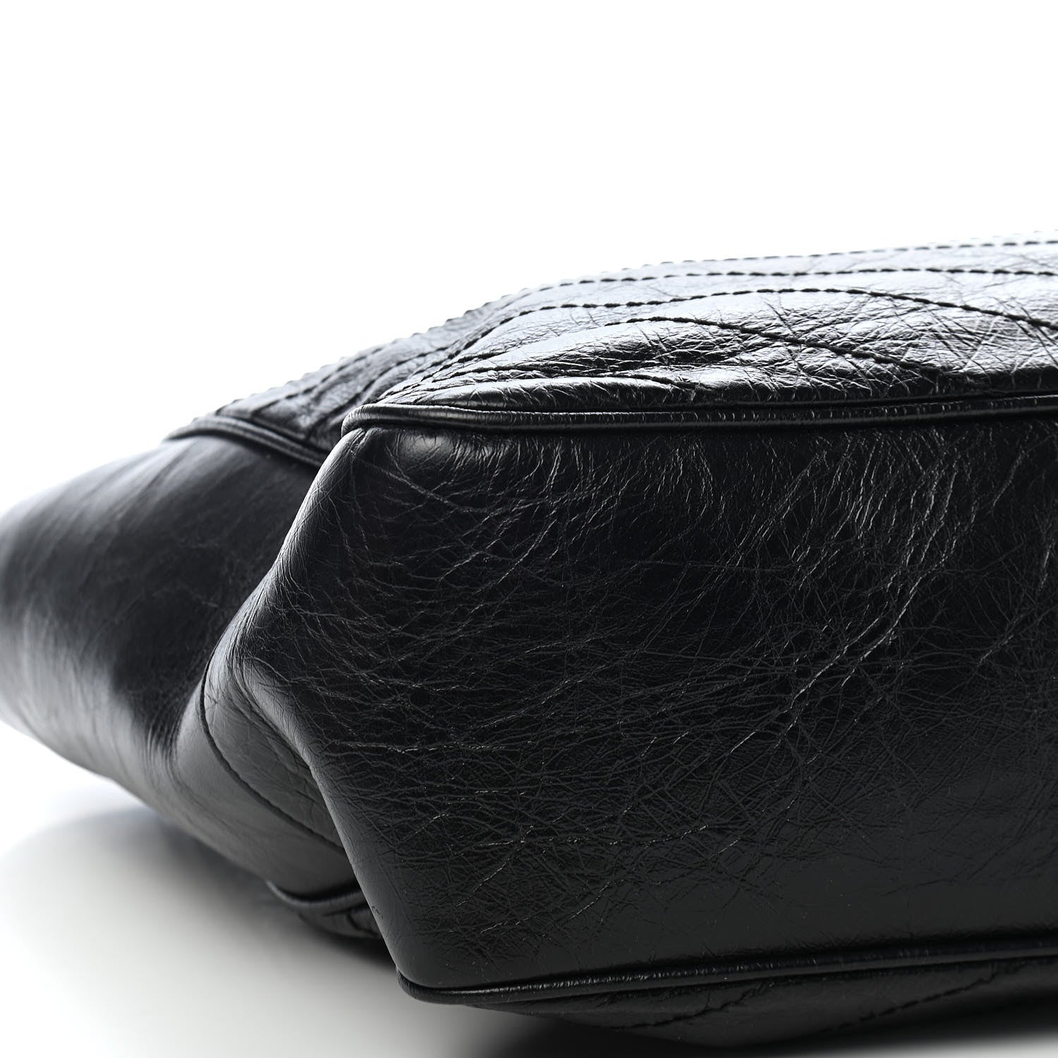 Saint Laurent Crinkled Calfskin Matelasse Monogram Large Niki Shopping Tote Bag Black 9 of 10