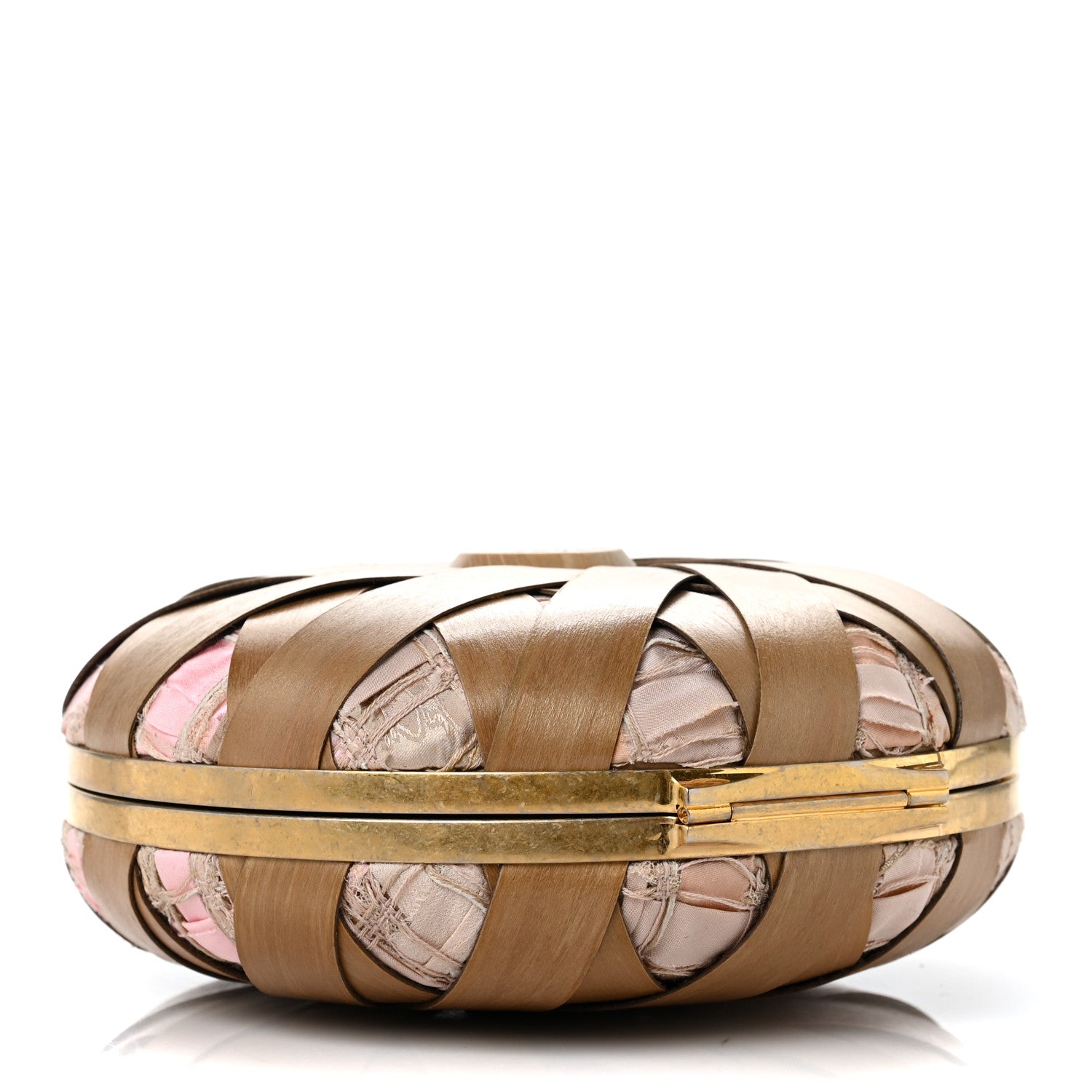 Chanel Wood CC Havana Minaudiere Clutch Light Beige Salmon Pink 3 of 8