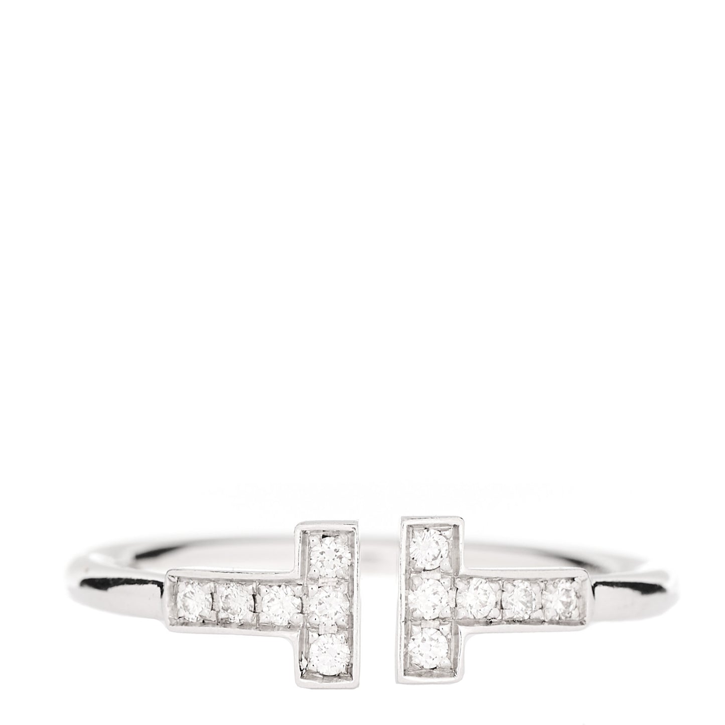 18K White Gold Diamond T Wire Ring 60 9.25