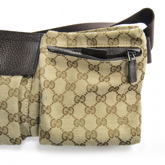 Gucci GG Monogram Web Double Pocket Belt Bag Ebony 2 of 2