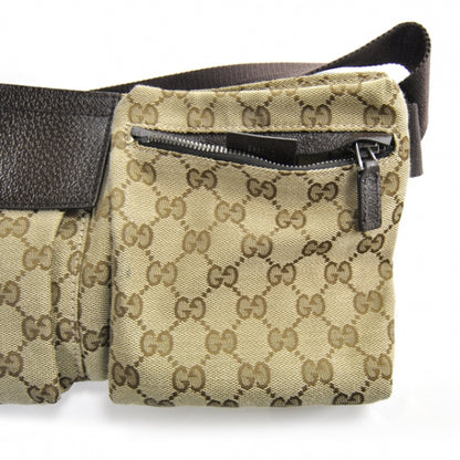 Gucci GG Monogram Web Double Pocket Belt Bag Ebony 2 of 2