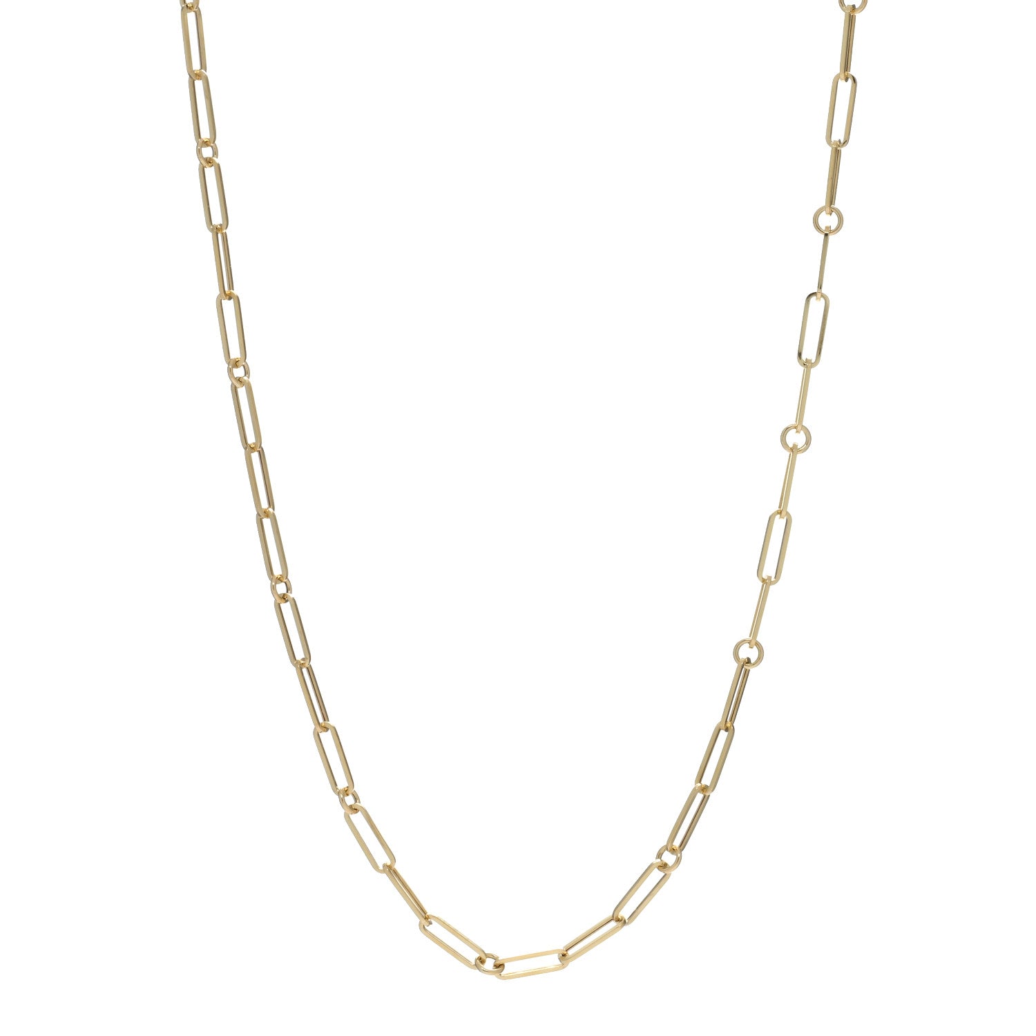 Roberto Coin 18K Yellow Gold Paper Clip Link Necklace 1 of 5