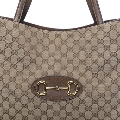 Gucci Monogram Horsebit 1955 Tote Bag Beige Brown Sugar 9 of 12