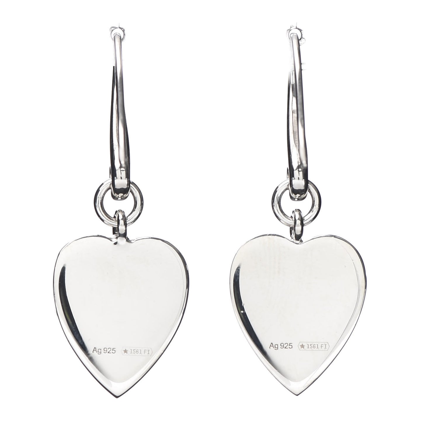 Sterling Silver Trademark Heart Drop Earrings