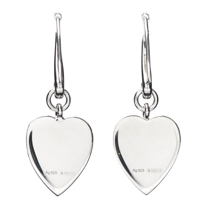 Gucci Sterling Silver Trademark Heart Drop Earrings 4 of 5