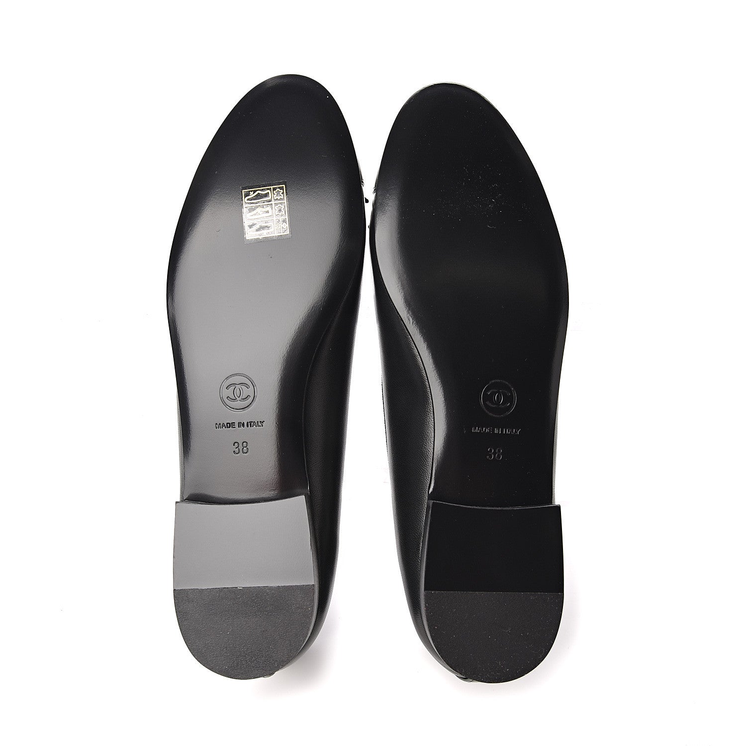 Chanel Lambskin Cap Toe Ballerina Flats 38 Black 5 of 8
