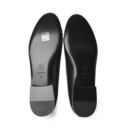 Chanel Lambskin Cap Toe Ballerina Flats 38 Black 5 of 8