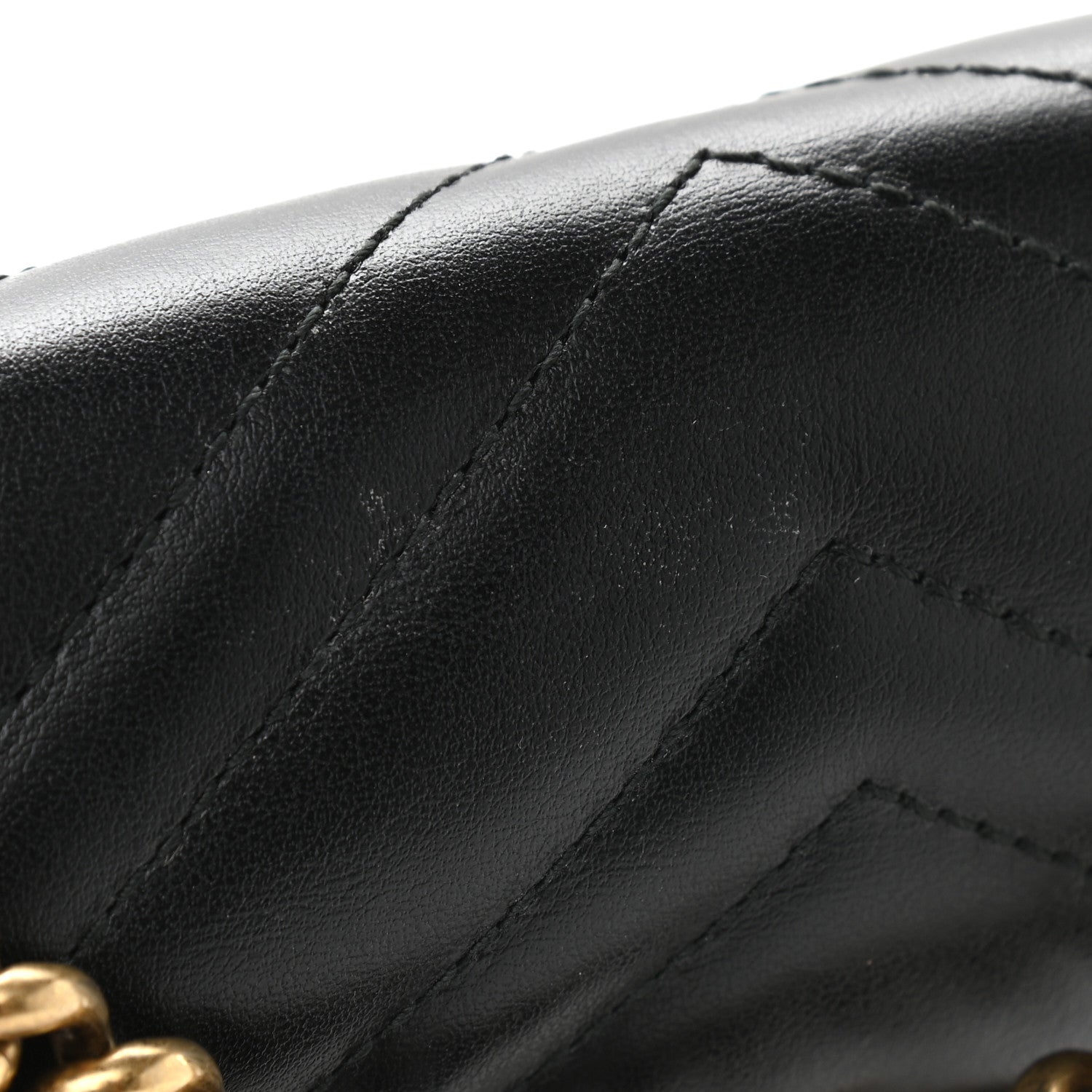 Gucci Calfskin Matelasse Mini GG Marmont Shoulder Bag Black 9 of 12