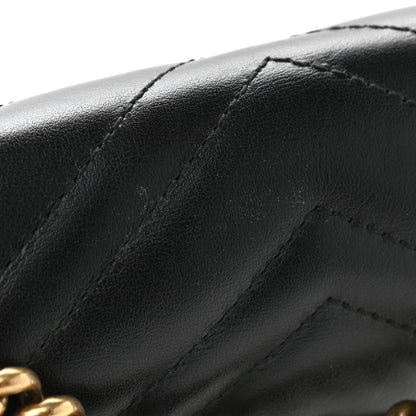 Gucci Calfskin Matelasse Mini GG Marmont Shoulder Bag Black 9 of 12