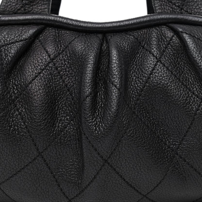 Chanel Deerskin Stitched Bowler Black 7 of 10