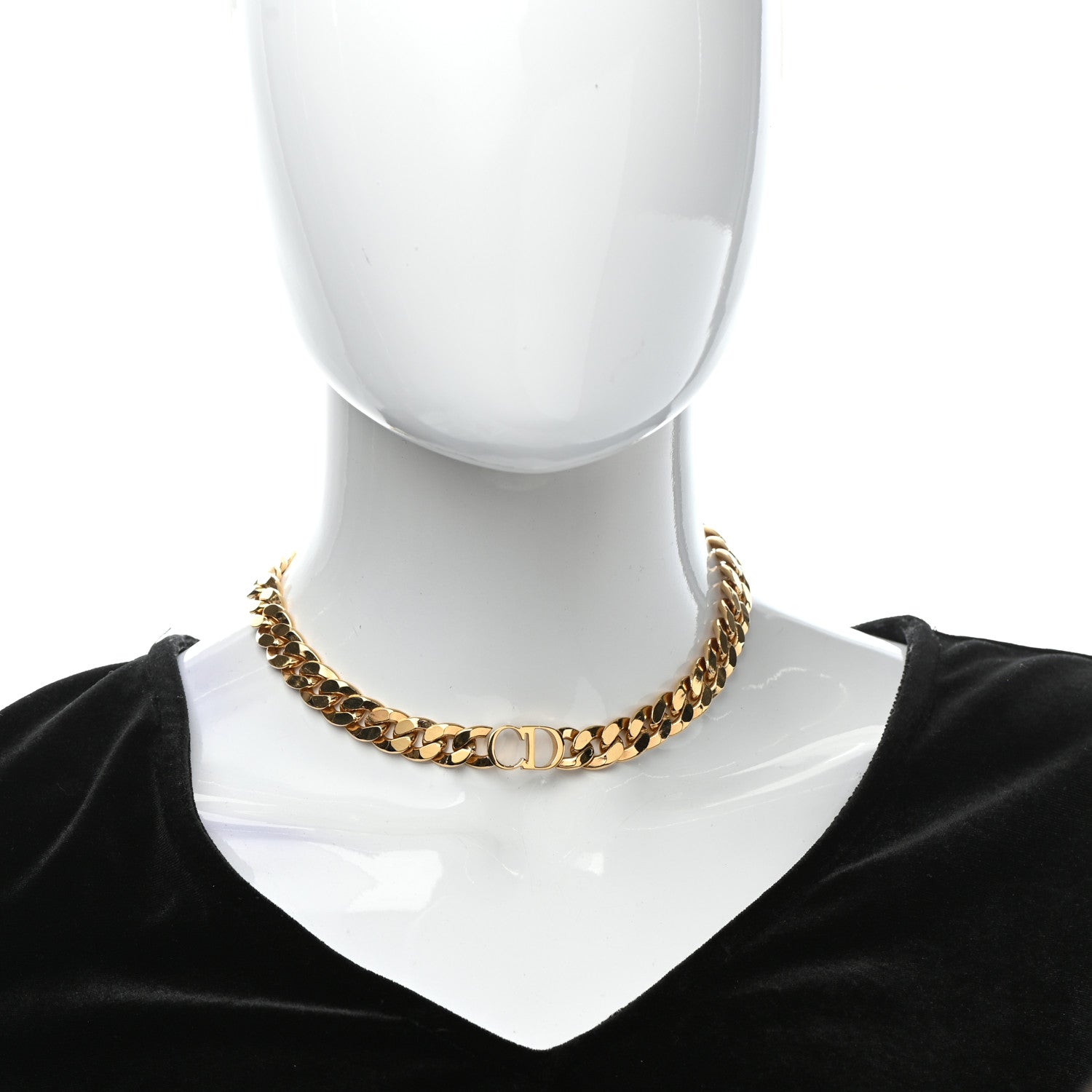 Christian Dior Metal Danseuse Etoile Chain Choker Necklace Gold 2 of 5