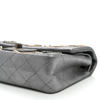 Chanel Metallic Calfskin Quilted Lucky Charms 2.55 Reissue 224 Flap Dark Silver 10 of 10