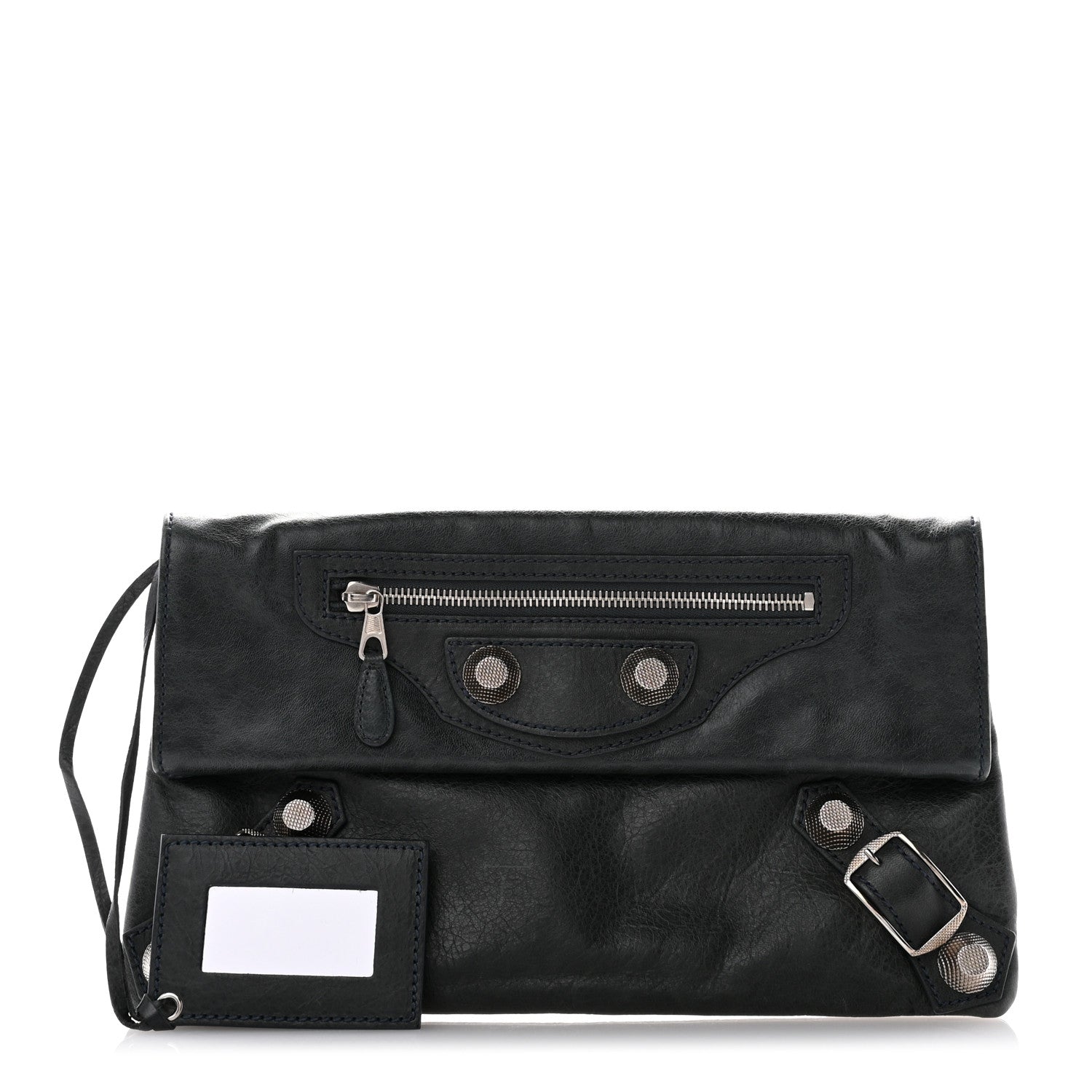 Balenciaga Agneau Giant 21 Silver Hardware Envelope Clutch Anthracite 1 of 8