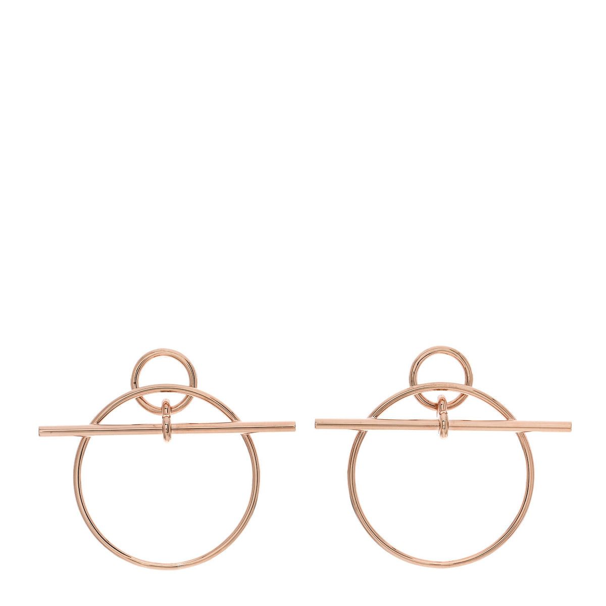 Hermes 18K Rose Gold PM Loop Earrings 1 of 5