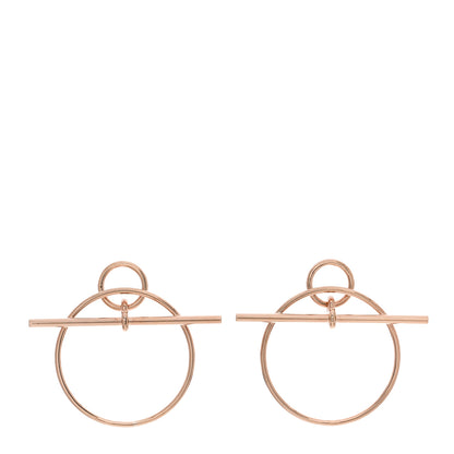 Hermes 18K Rose Gold PM Loop Earrings 1 of 5