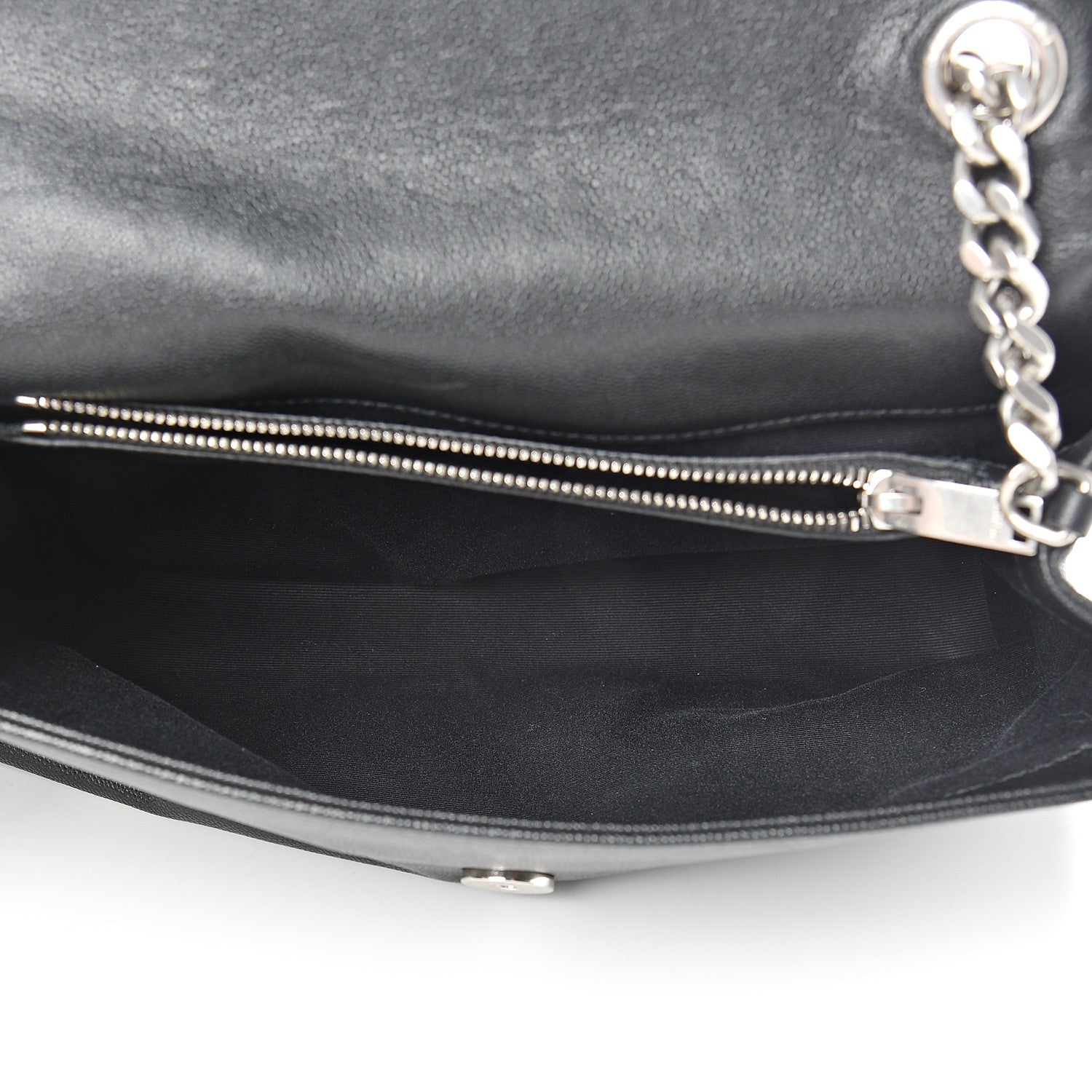 Saint Laurent Grain De Poudre Medium West Hollywood Monogram Fold-Over Black 4 of 10