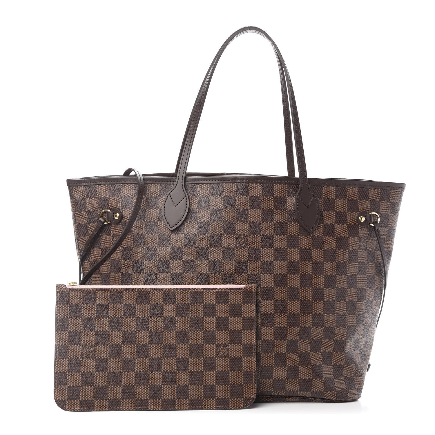 Louis Vuitton Damier Ebene Neo Neverfull MM Rose Ballerine 1 of 12