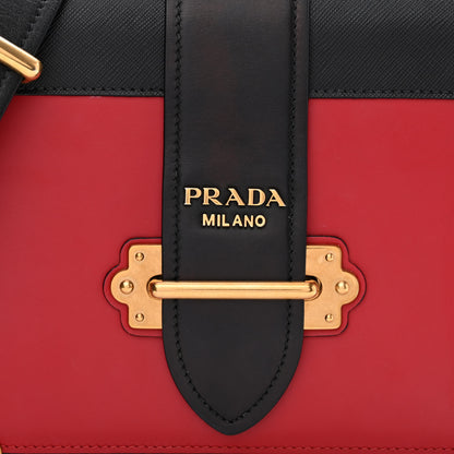 Prada City Calf Saffiano Large Cahier Bag Fuoco Black 6 of 9