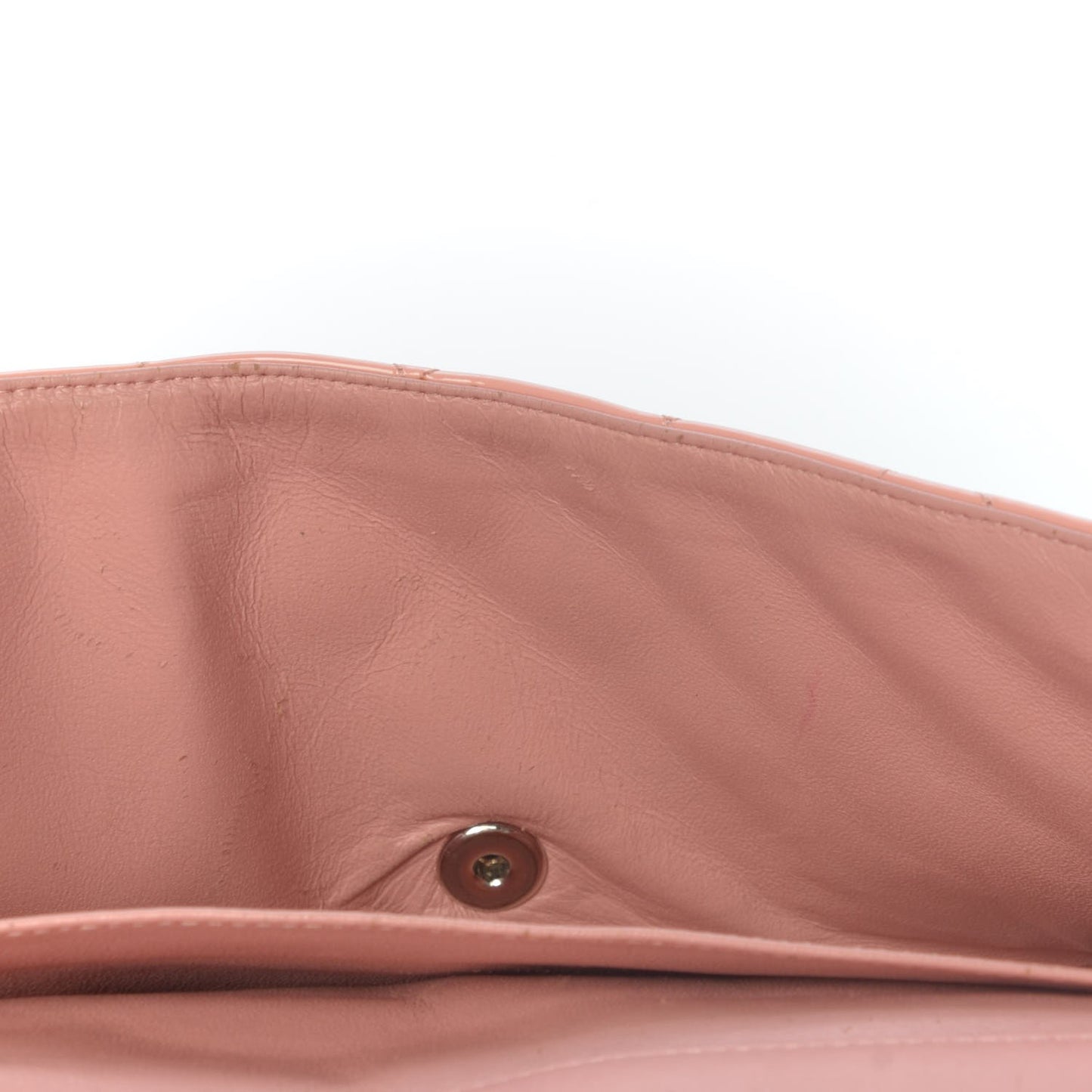 Patent Quilted Clutch With Chain Flap Light Pink