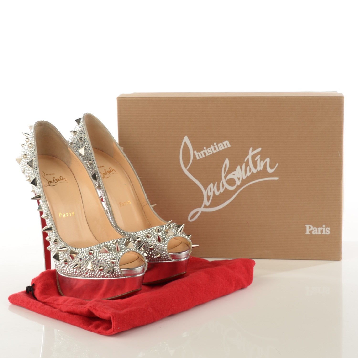 Christian Louboutin Strass Very Mix 150 Pumps 37 Silver 7 of 11