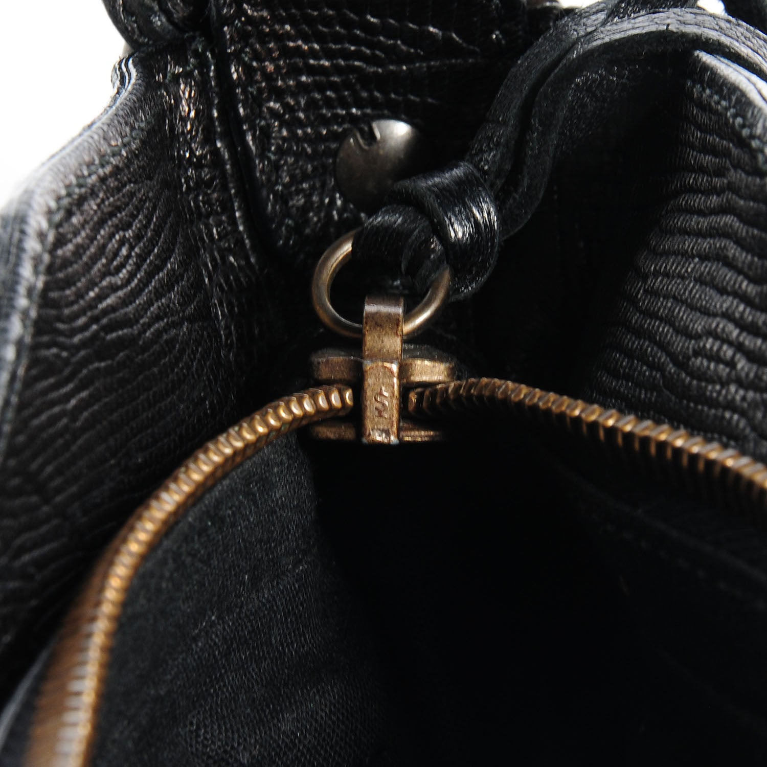 Balenciaga Agneau Lizard Embossed Classic Hardware Hip Black 10 of 11