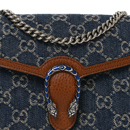 Gucci New Denim GG Monogram Dollar Calfskin Enamel Mini Dionysus Chain Wallet Blue Tea Cuir Epilog Electric Blue 8 of 10