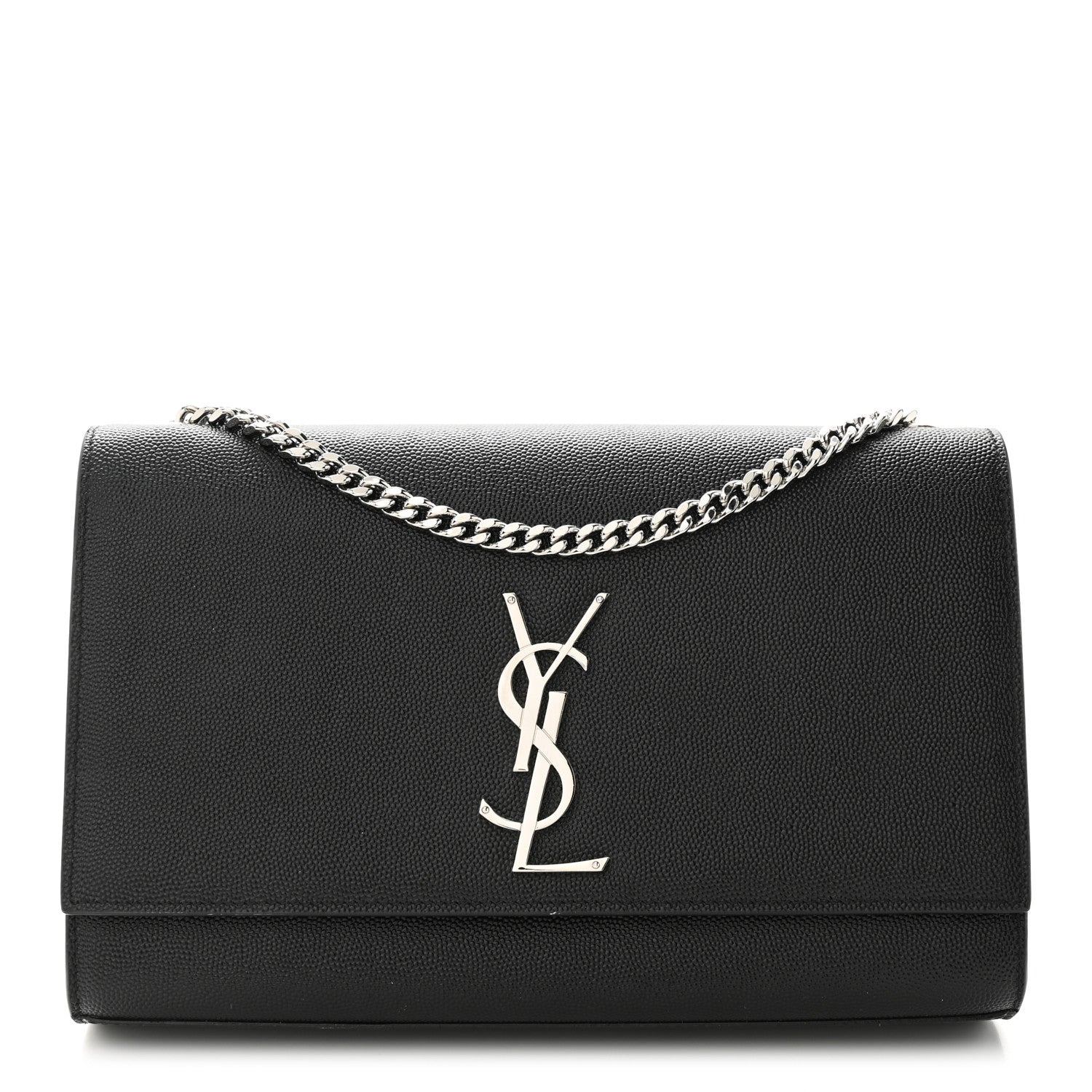 Saint Laurent Grain De Poudre Medium Classic Monogram Kate Satchel Black 1 of 9