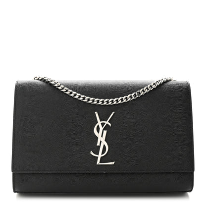 Saint Laurent Grain De Poudre Medium Classic Monogram Kate Satchel Black 1 of 9