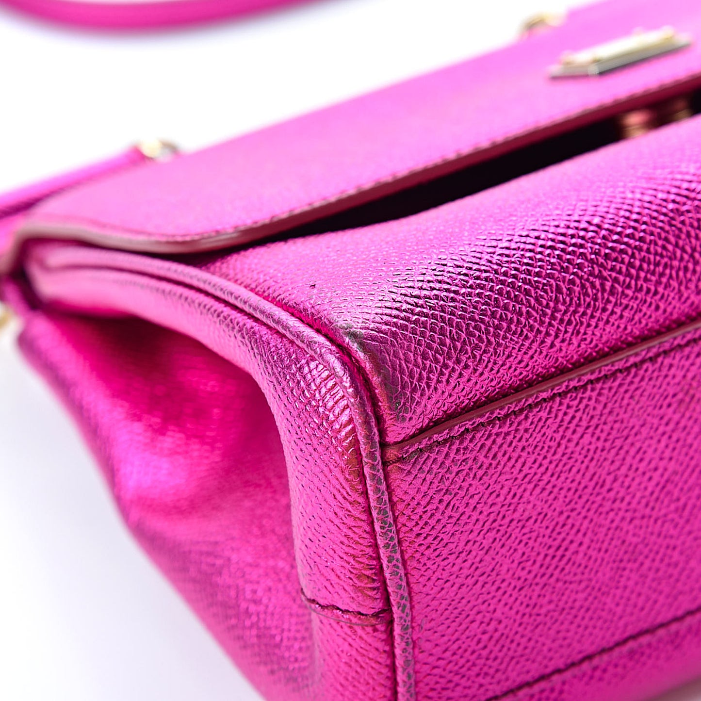 Metallic Dauphine Small Miss Sicily Satchel Pink