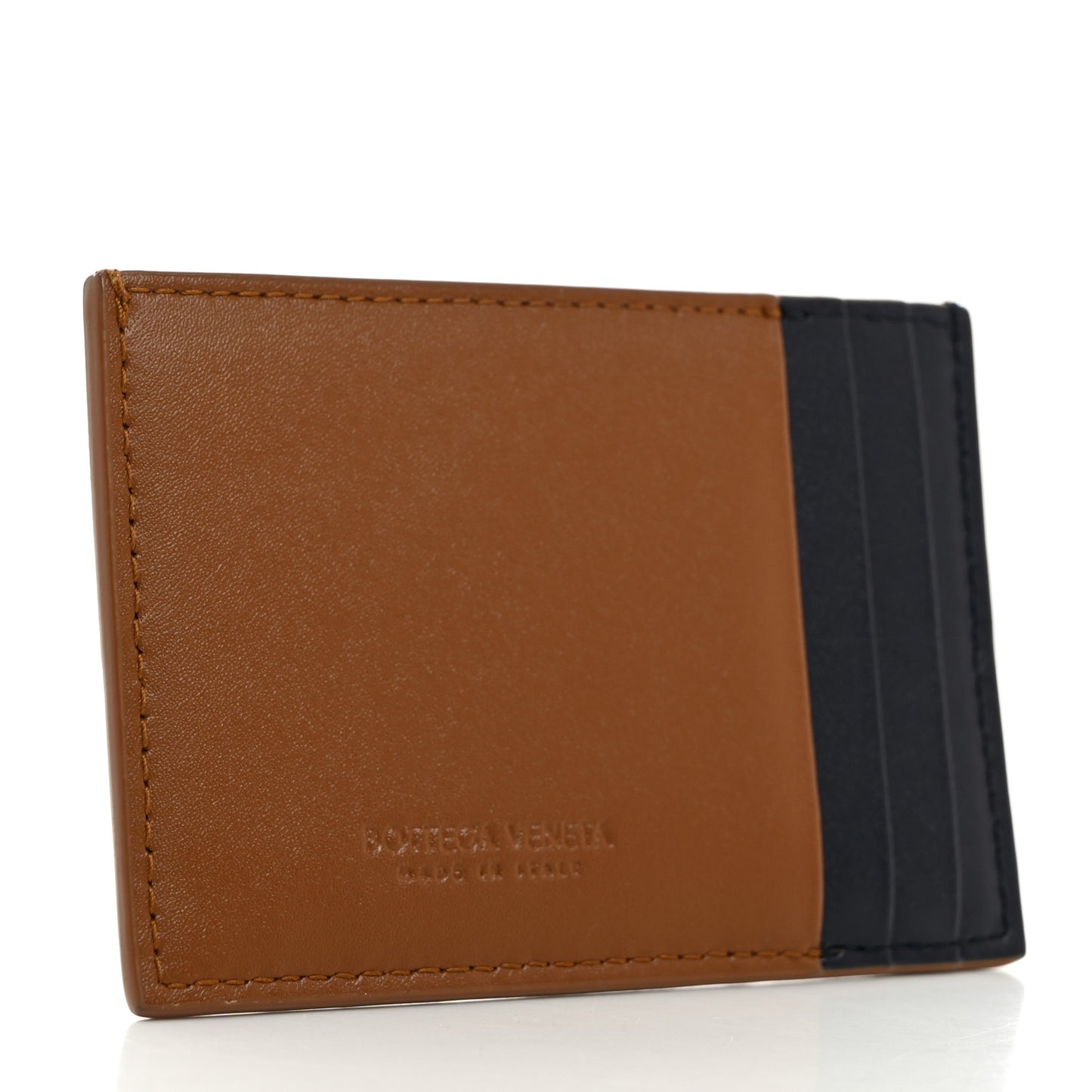 Nappa Intreccio Cassette Credit Card Holder Mud