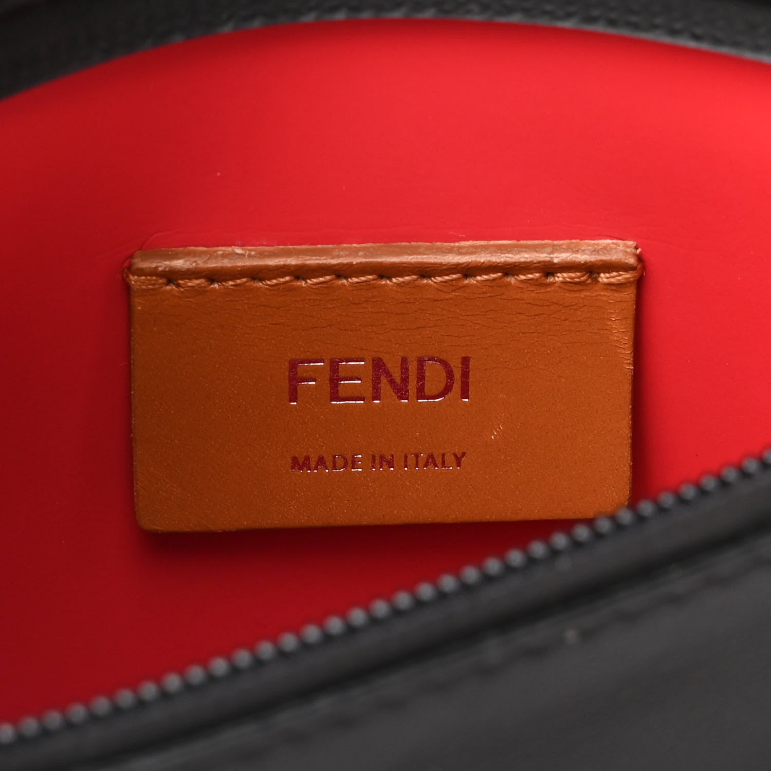 Fendi Glazed Fabric Vitello Grace Century FF 1974 Heat Sealed By The Way Messenger Bag Black Rosso 6 of 11