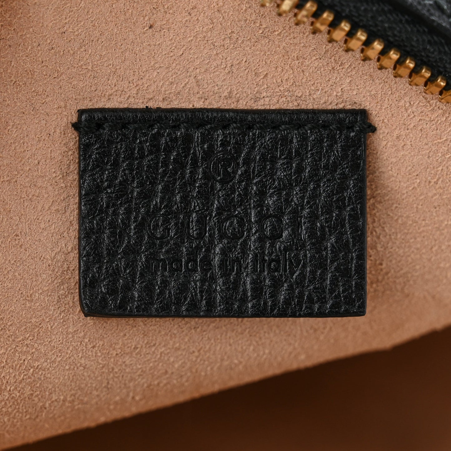 Grained Calfskin Web Mini Ophidia Round Shoulder Bag Black