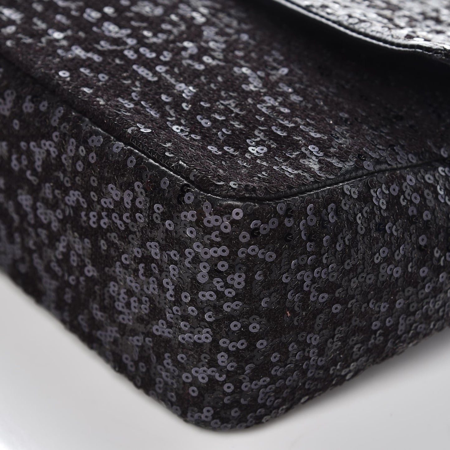 Sequin Lambskin Jumbo Moonlight on Water Flap Black