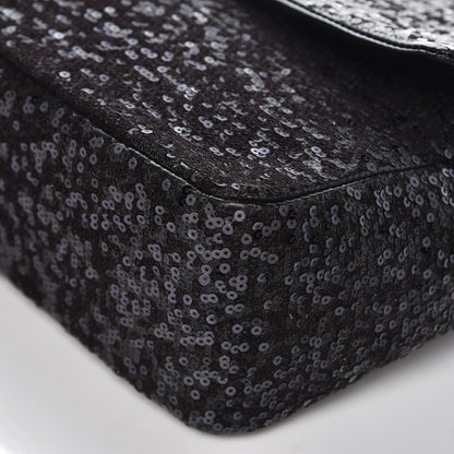Chanel Sequin Lambskin Jumbo Moonlight on Water Flap Black 10 of 12