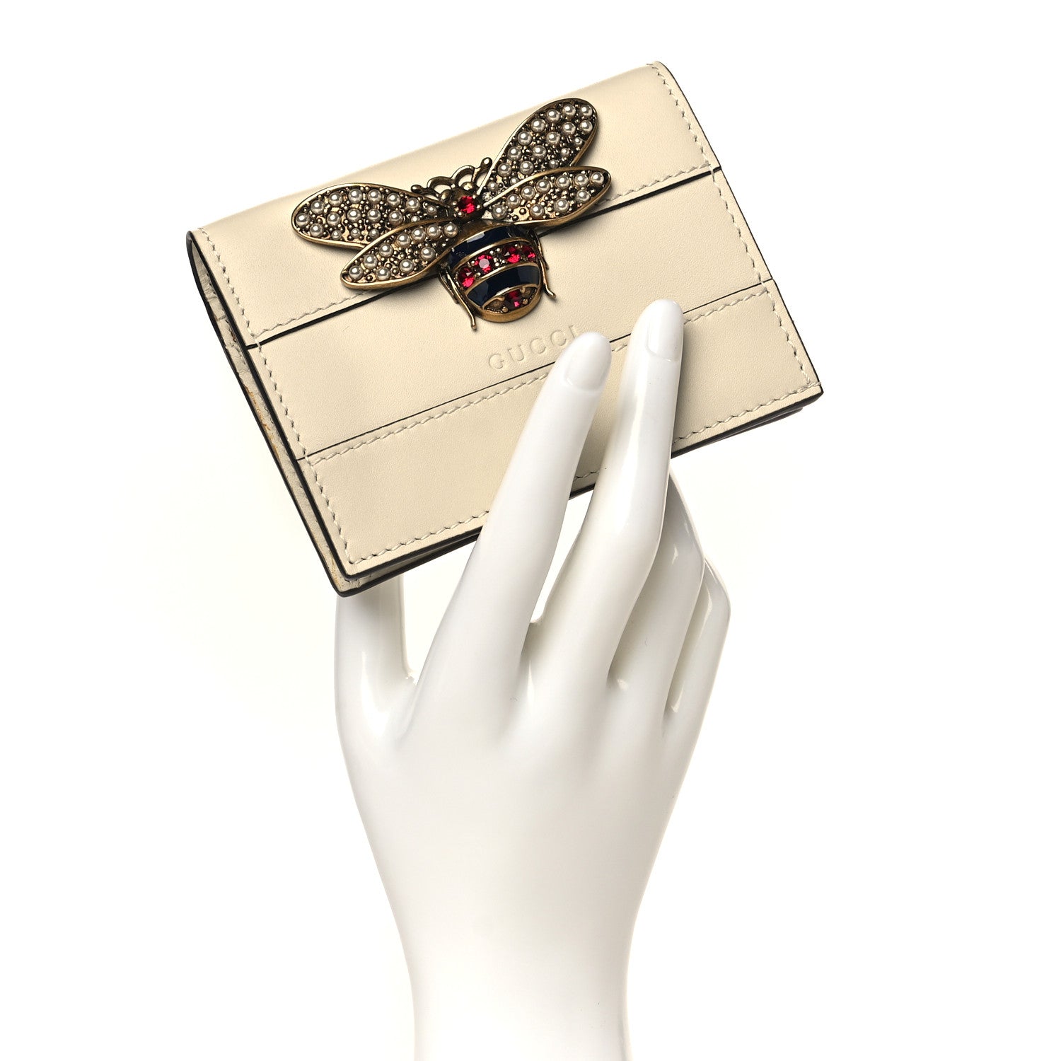 Gucci Calfskin Queen Margaret Card Case Wallet White 2 of 10