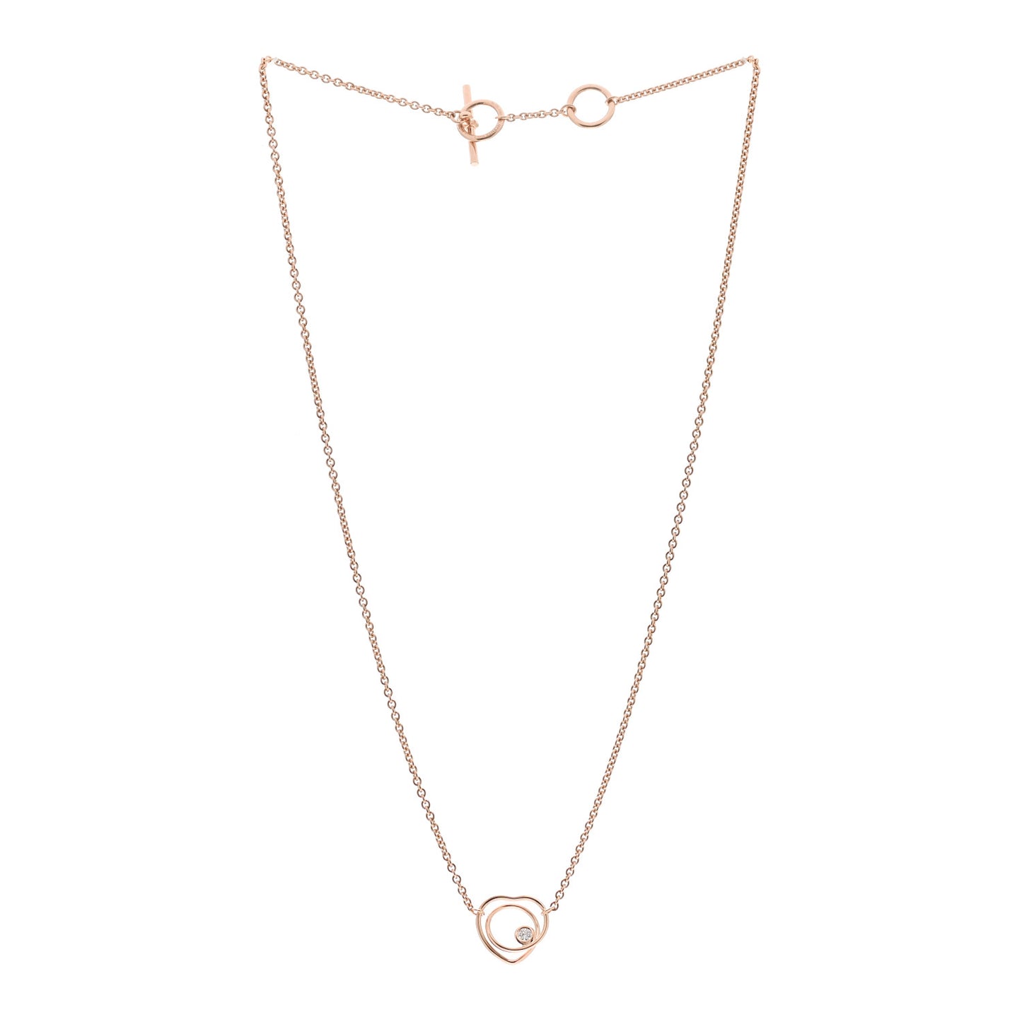 18K Rose Gold Diamond TPM Vertige Coeur Necklace ST