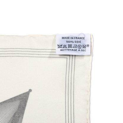 Hermes Silk Hiver H En Fil Scarf 140 White Anthracite 2 of 5