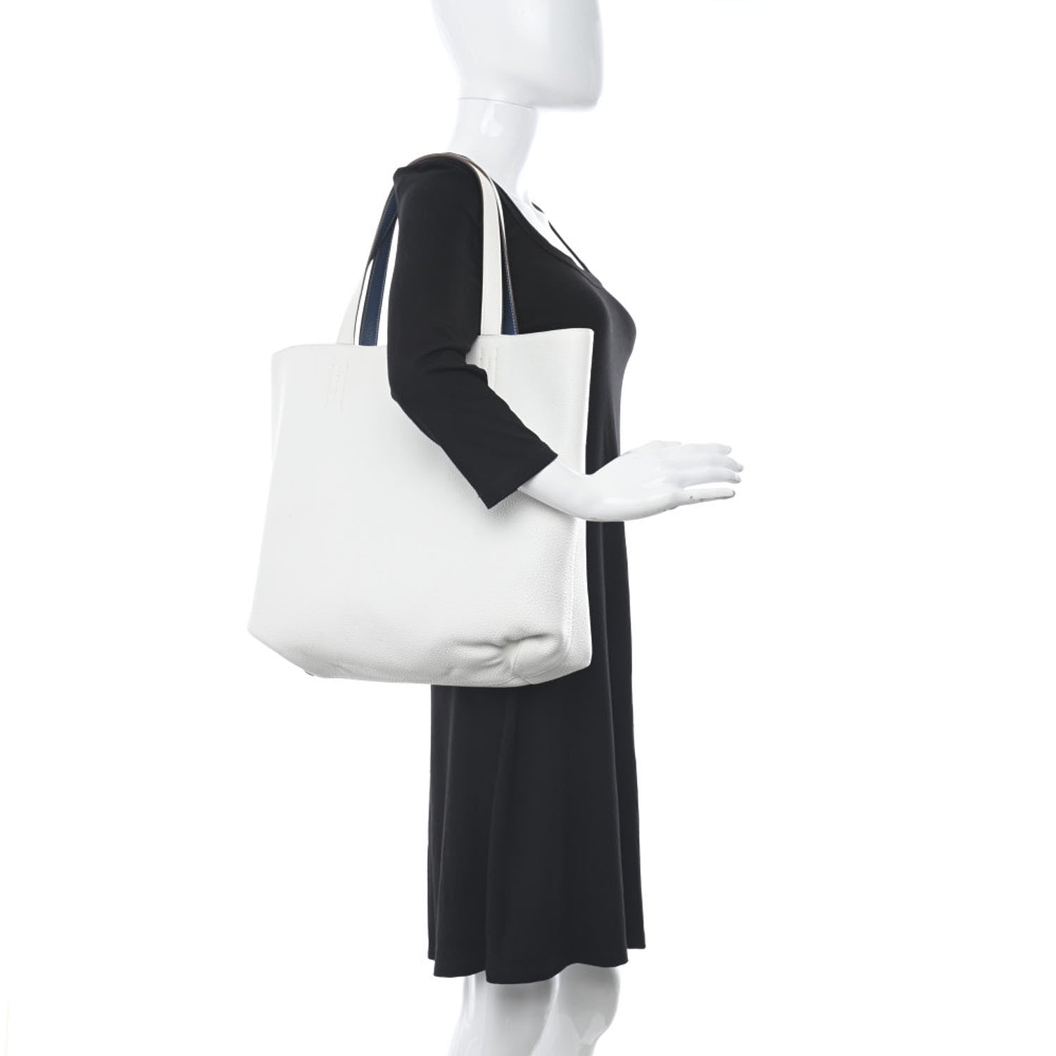 Hermes Taurillon Clemence Double Sens 45 Reversible Tote Bleu Thalassa White 2 of 20