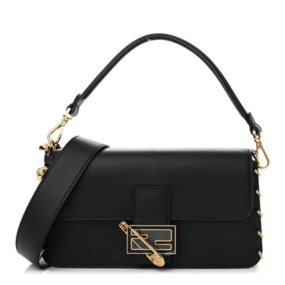Fendi X VERSACE Vitello Seta Fendace Brooch Baguette Black 1 of 11