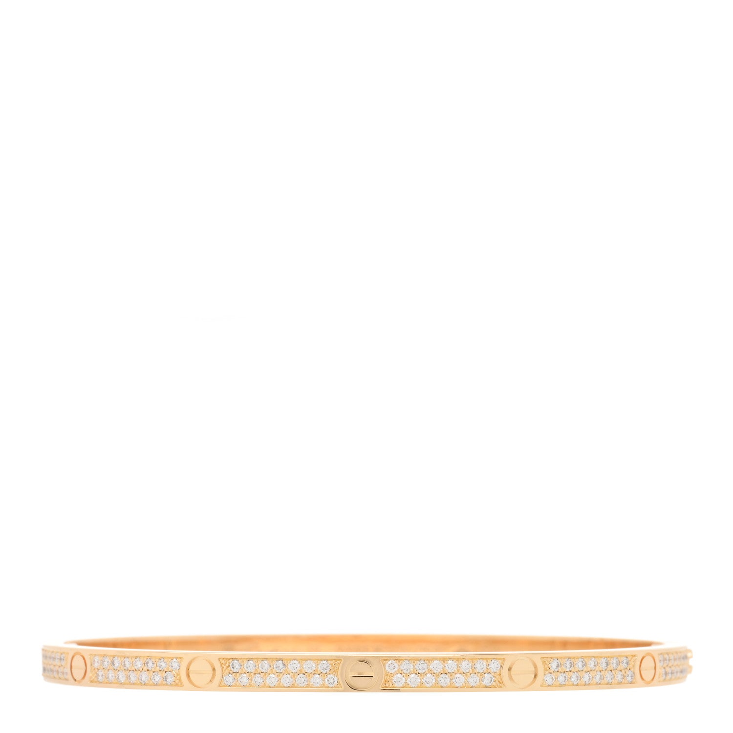 Cartier 18K Yellow Gold Diamond Small LOVE Paved Bracelet 17 1 of 5