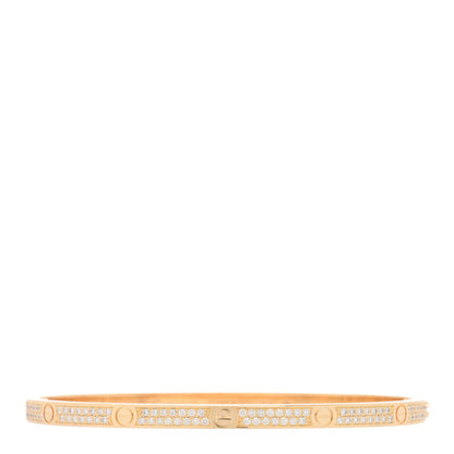 Cartier 18K Yellow Gold Diamond Small LOVE Paved Bracelet 17 1 of 5