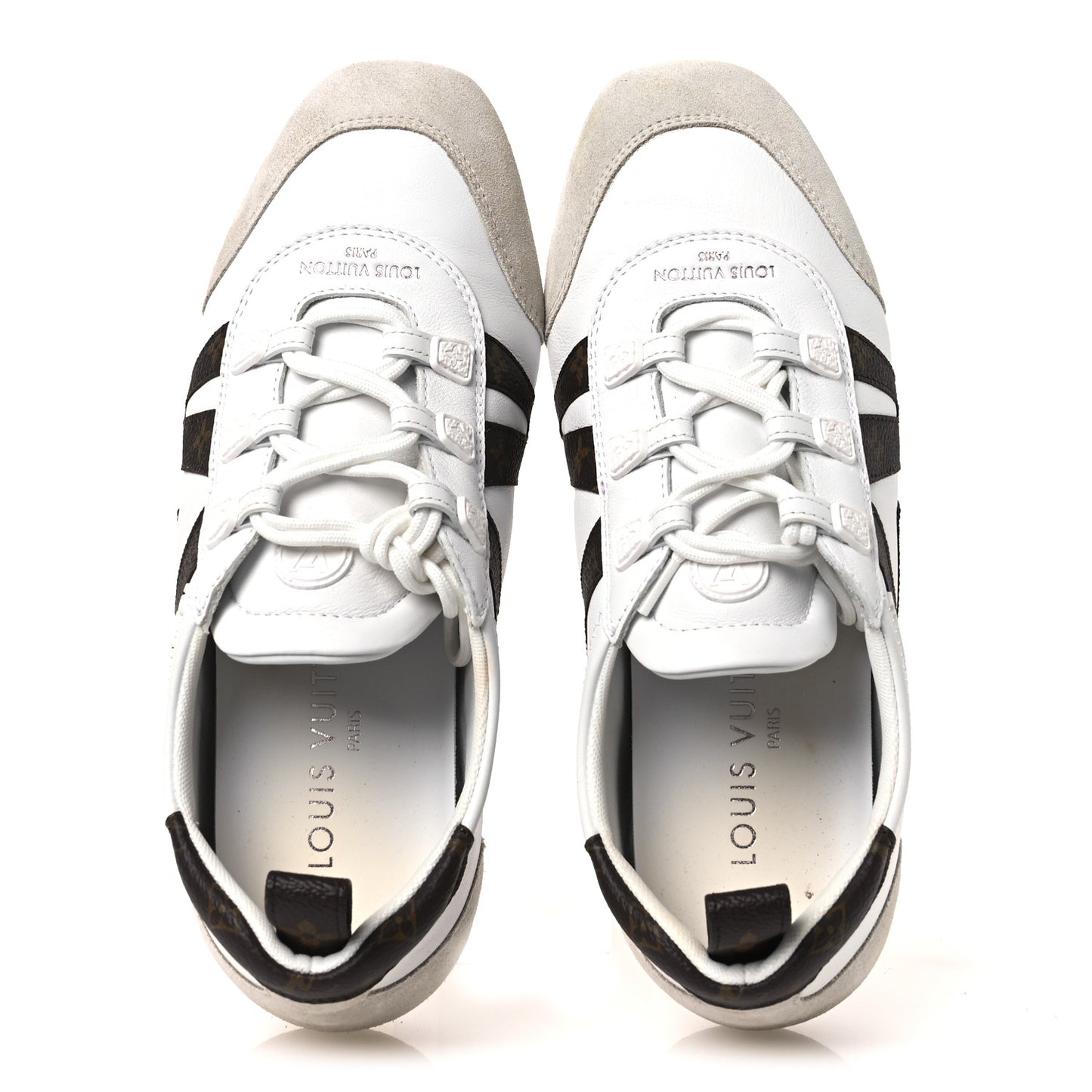 Monogram Calfskin Womens LV Sneakerina 37 White