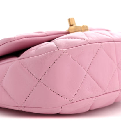 Chanel Lambskin Quilted Mini Lacquered Chain Flap Pink 9 of 10